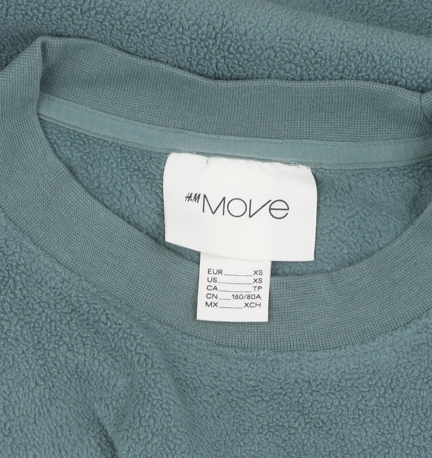 H&M Unisex Green Beige Sweatshirt XS Pullover