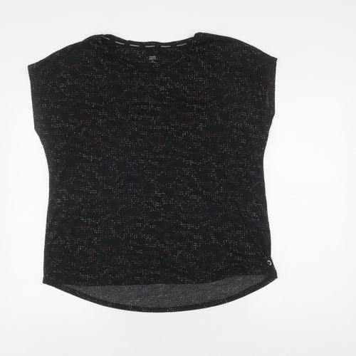 Goodmove Women's Black Crew Neck Relaxed T-Shirt Size 18