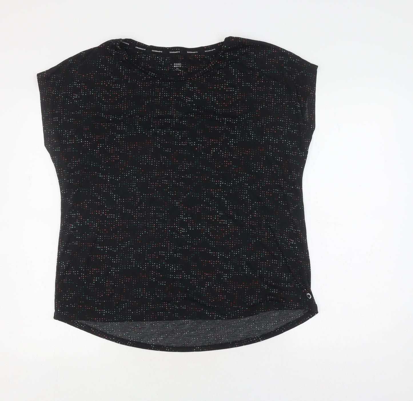 Goodmove Women's Black Crew Neck Relaxed T-Shirt Size 18