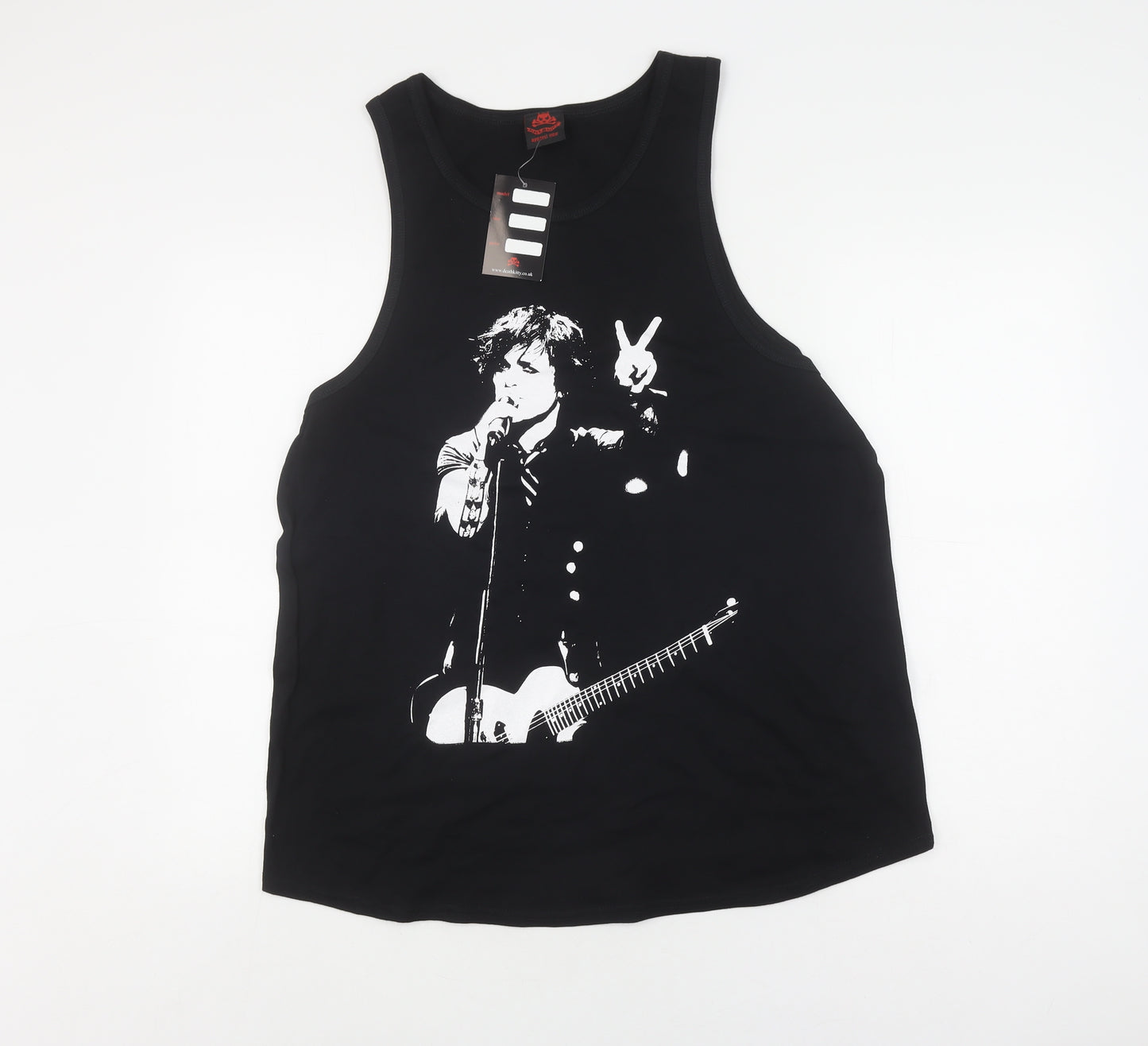 Death Kitty Unisex Black Cotton Tank, Size 18, New