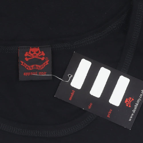 Death Kitty Unisex Black Cotton Tank, Size 18, New