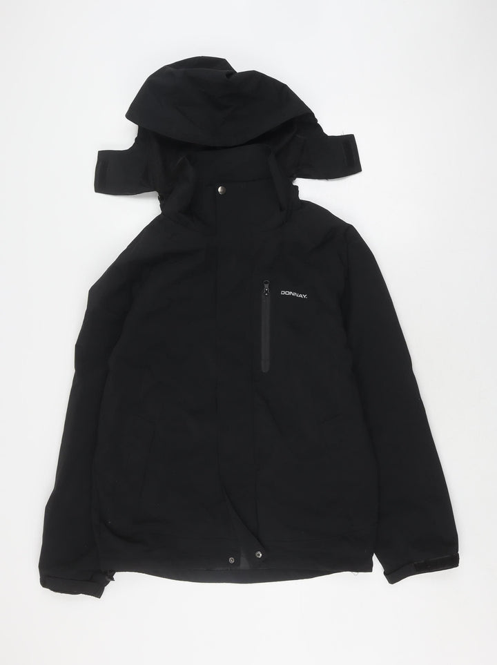 Donnay Men's Black Hooded Parka Jacket S