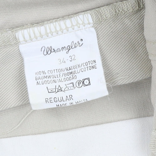 Wrangler Men's Beige Cargo Shorts, Size 34, Regular Fit