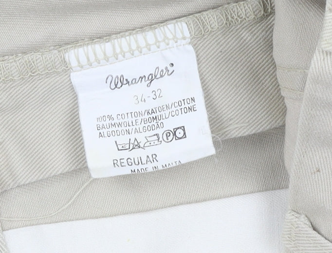 Wrangler Men's Beige Cargo Shorts, Size 34, Regular Fit