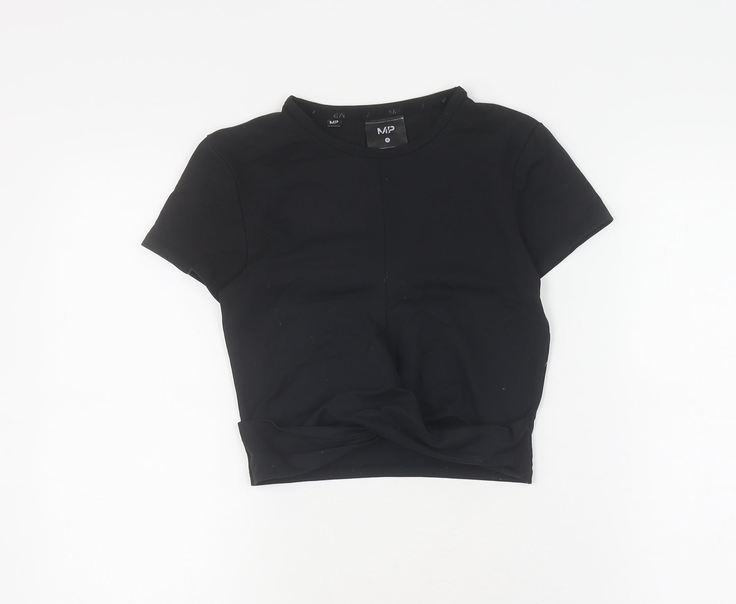 MP Women's Black Slim Fit T-Shirt, Size S, Gym Wear