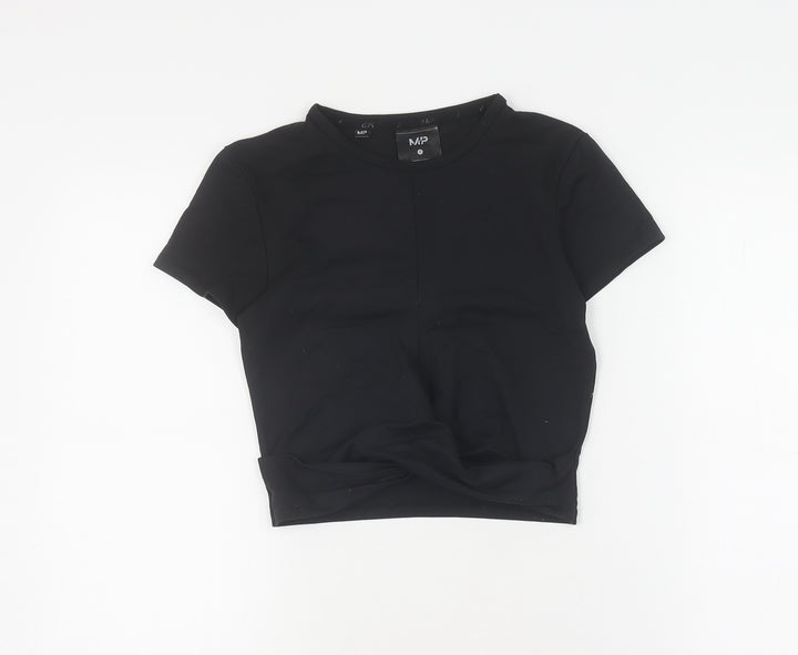 MP Women's Black Slim Fit T-Shirt, Size S, Gym Wear