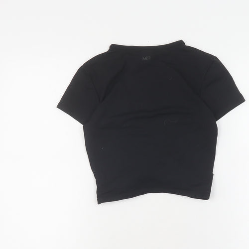 MP Women's Black Slim Fit T-Shirt, Size S, Gym Wear