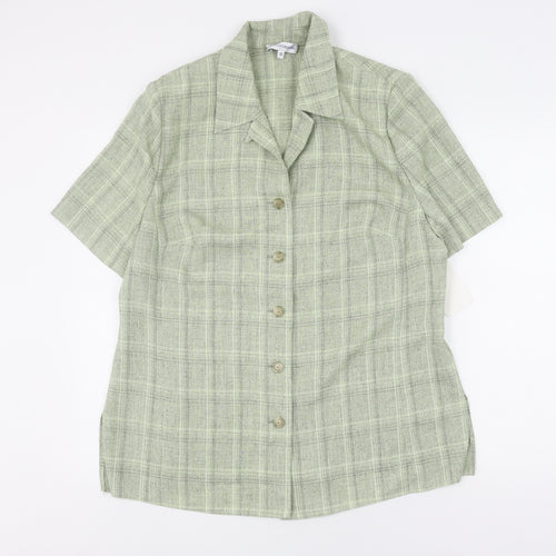 Gray & Osbourn Women's Green Check Button-Up Shirt Size 18