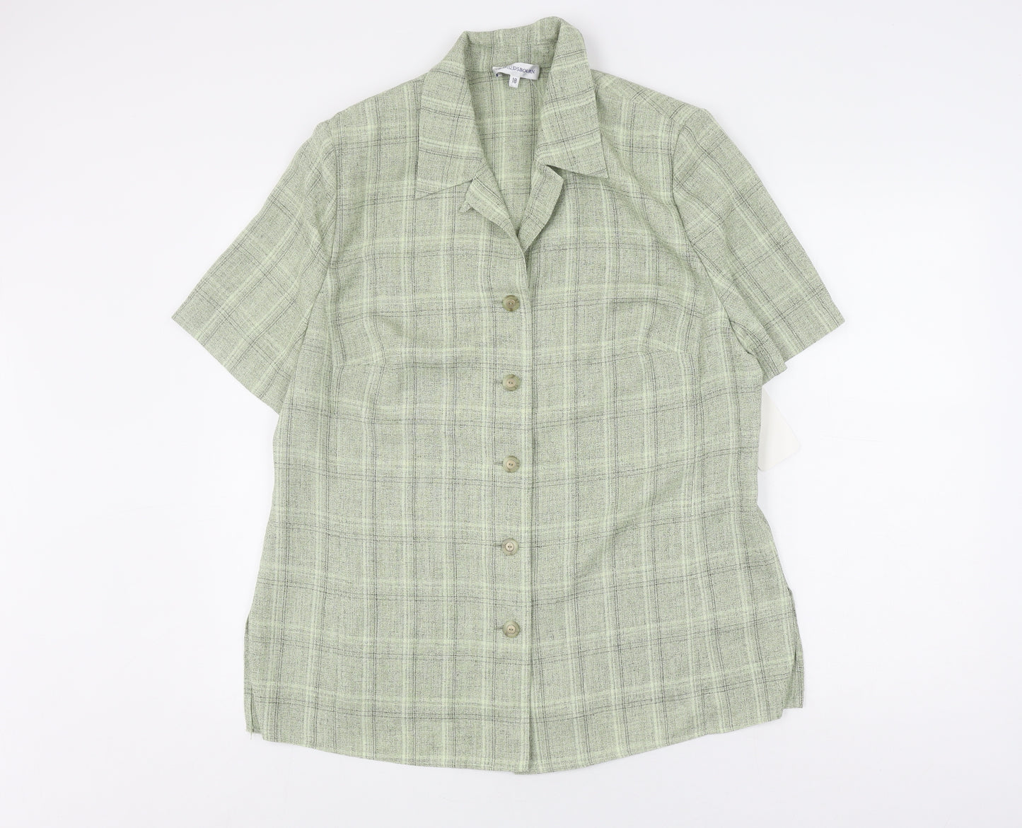 Gray & Osbourn Women's Green Check Button-Up Shirt Size 18