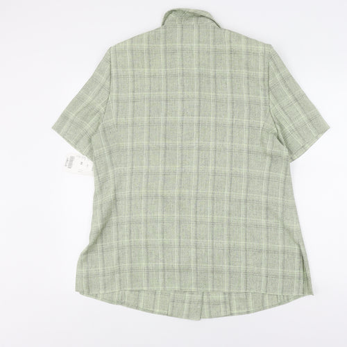 Gray & Osbourn Women's Green Check Button-Up Shirt Size 18