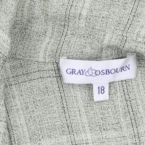Gray & Osbourn Women's Green Check Button-Up Shirt Size 18