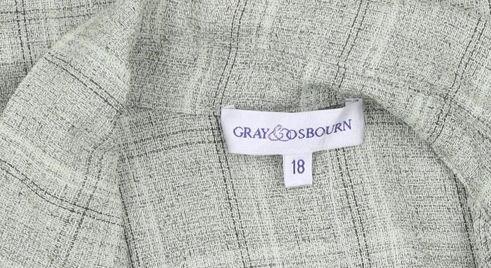 Gray & Osbourn Women's Green Check Button-Up Shirt Size 18