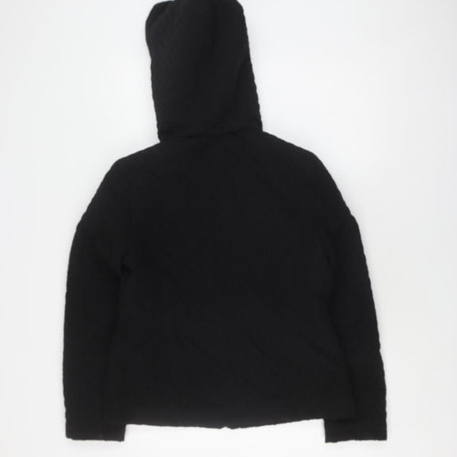 Portrait Women's Black Quilted Hooded Jacket, Size S