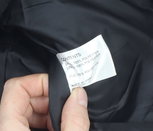 Portrait Women's Black Quilted Hooded Jacket, Size S