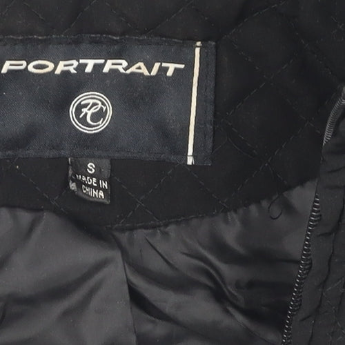 Portrait Women's Black Quilted Hooded Jacket, Size S
