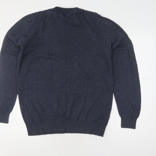 Ben Sherman Men's Blue Waffle-Knit Jumper L