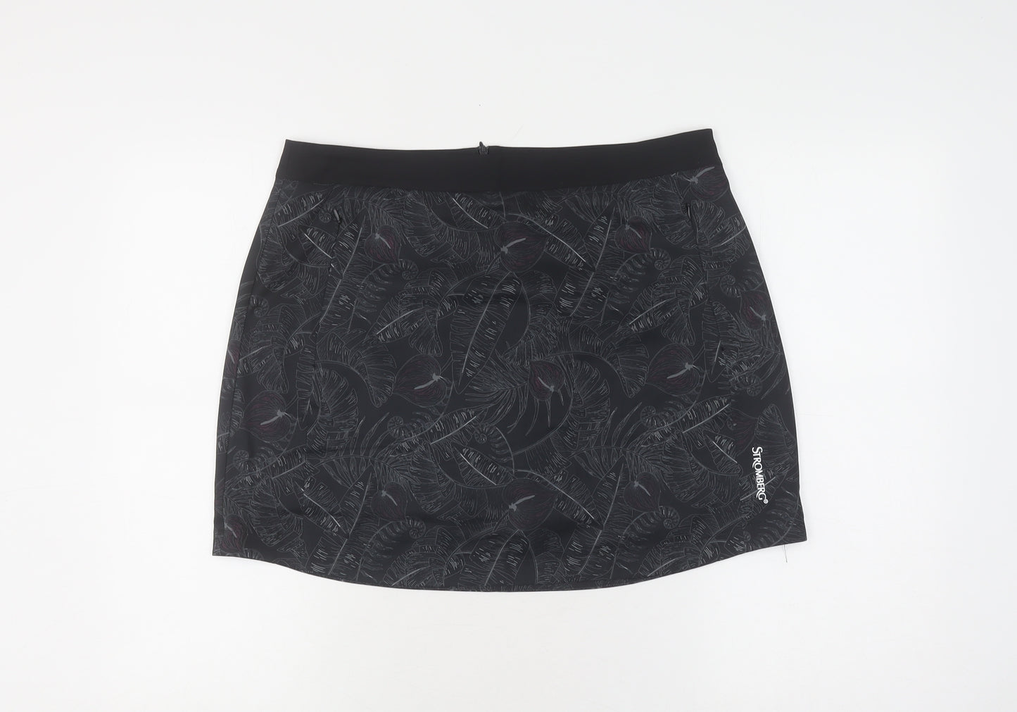 Stromberg Women's Black Floral Skort, Size 14, Casual Sportswear