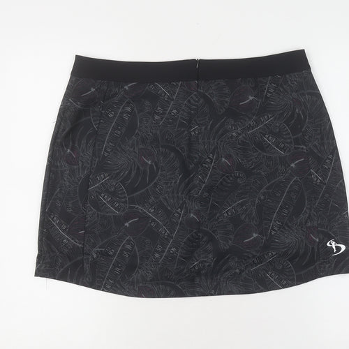Stromberg Women's Black Floral Skort, Size 14, Casual Sportswear