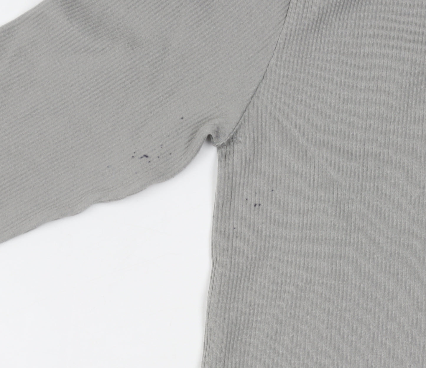 Out From Under Women's Grey Cropped Long Sleeve T-Shirt