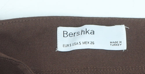 Bershka Women's Brown Wide-Leg Sleeveless Jumpsuit S