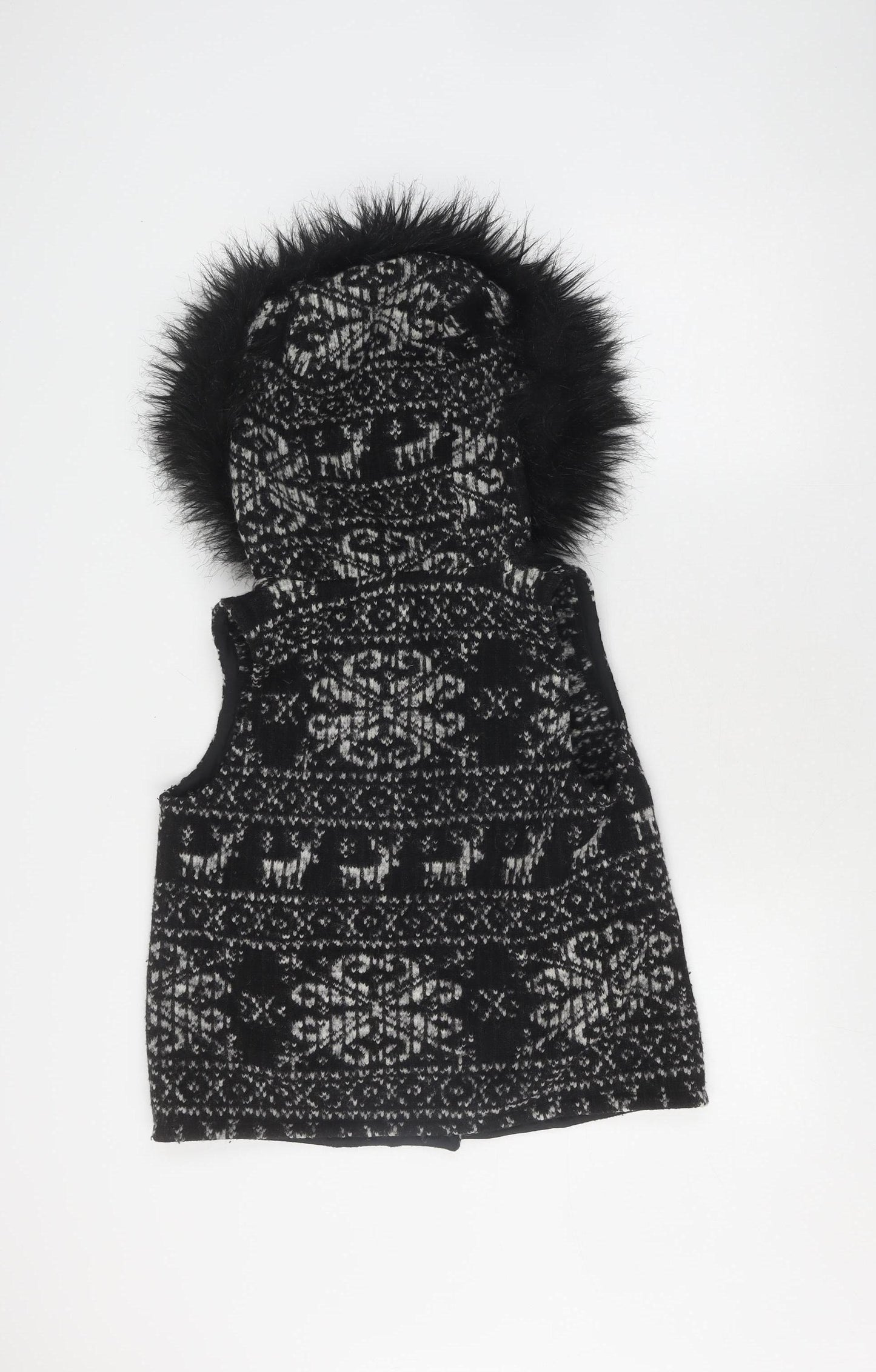 Zara Basic Women's Black Wool Cape, Size 8, Casual, Buckle