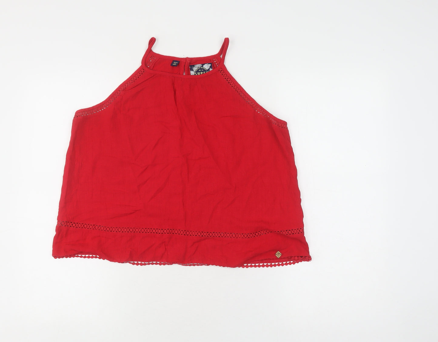 Superdry Women's Red Halter Tank Top Size 14