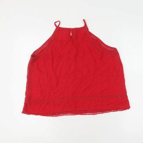 Superdry Women's Red Halter Tank Top Size 14