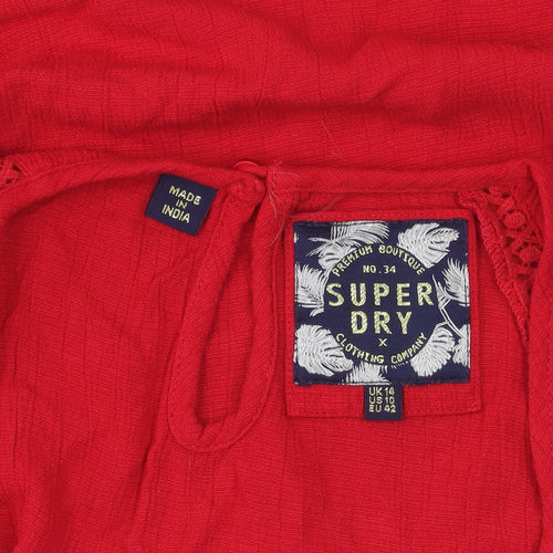 Superdry Women's Red Halter Tank Top Size 14