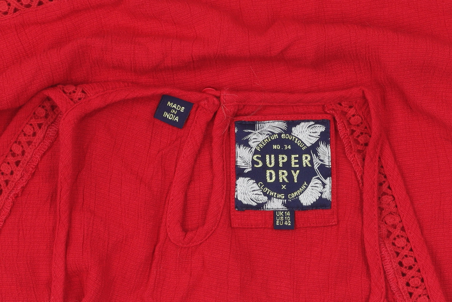 Superdry Women's Red Halter Tank Top Size 14