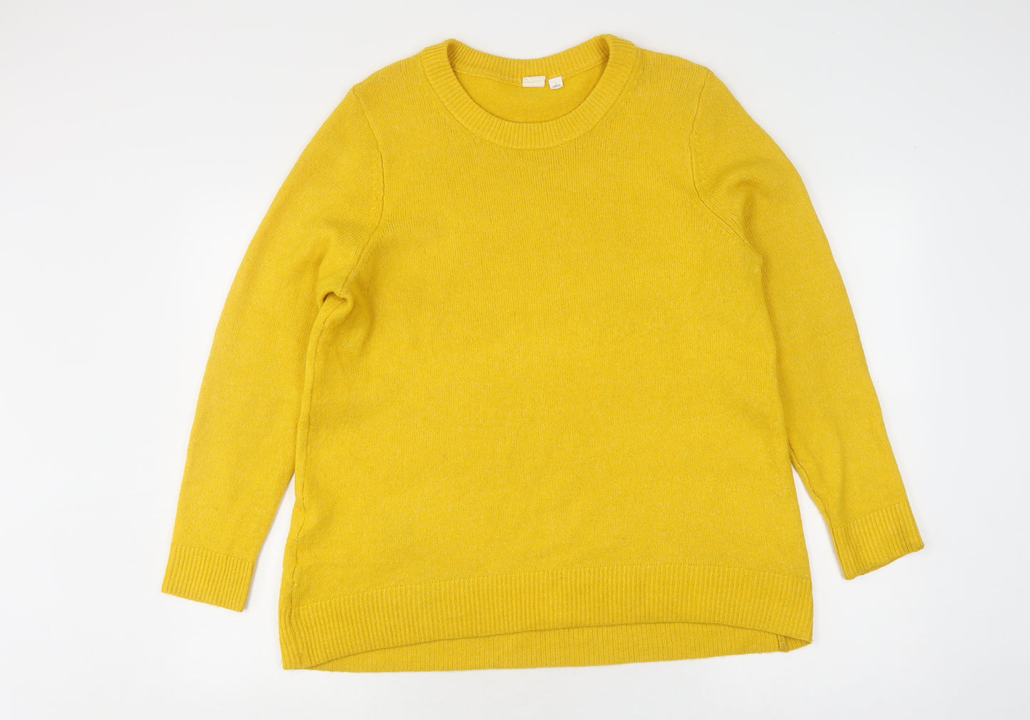 GAP Women's Yellow Pullover Jumper, L, Crew Neck