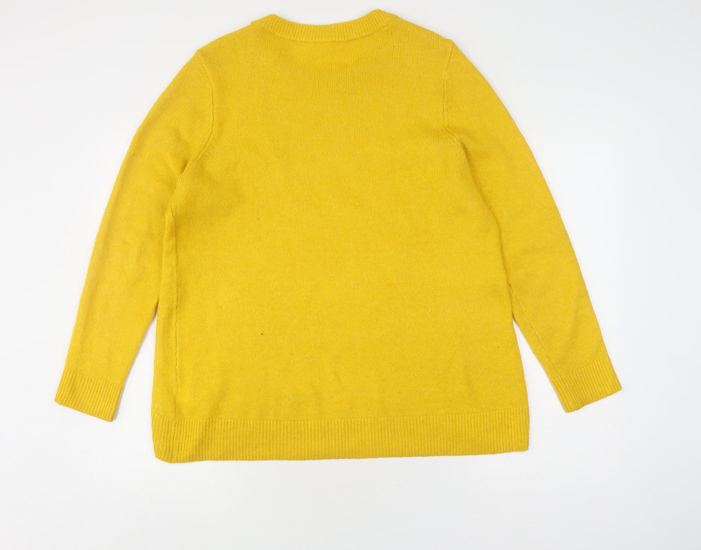 GAP Women's Yellow Pullover Jumper, L, Crew Neck