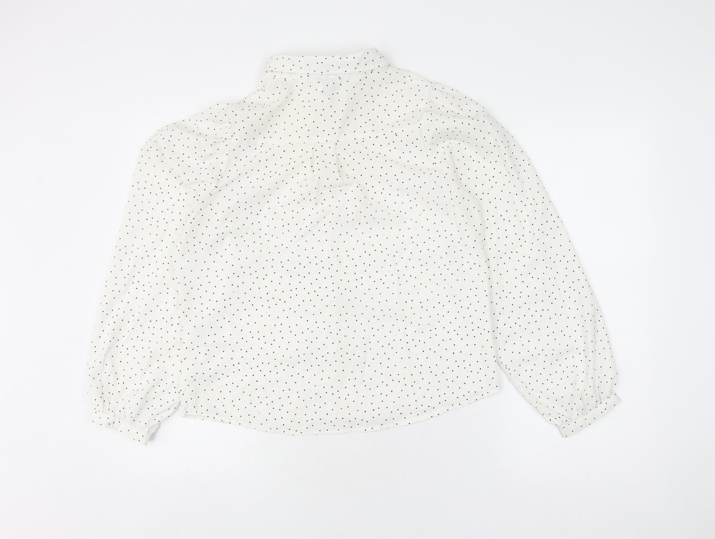 Brave Soul Women’s White Polka Dot Button-Up Shirt S