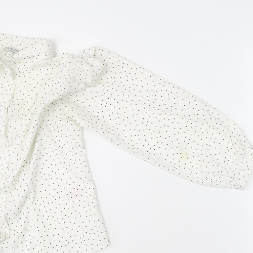 Brave Soul Women’s White Polka Dot Button-Up Shirt S