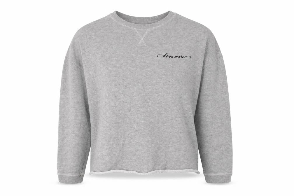 Front view of Diesel Women's Grey XS Pullover Sweatshirt