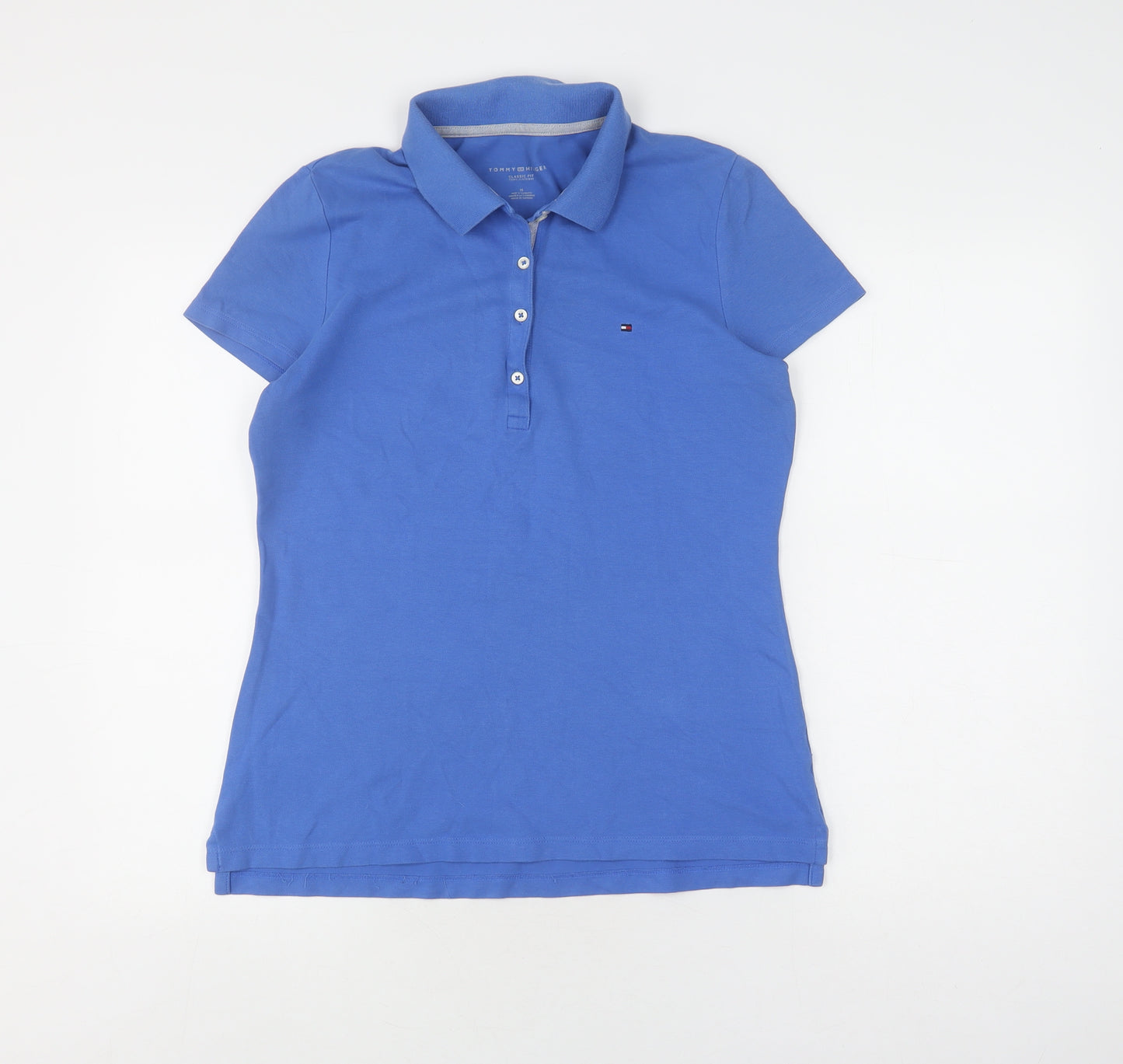 Tommy Hilfiger Women's Blue Polo Shirt - Medium