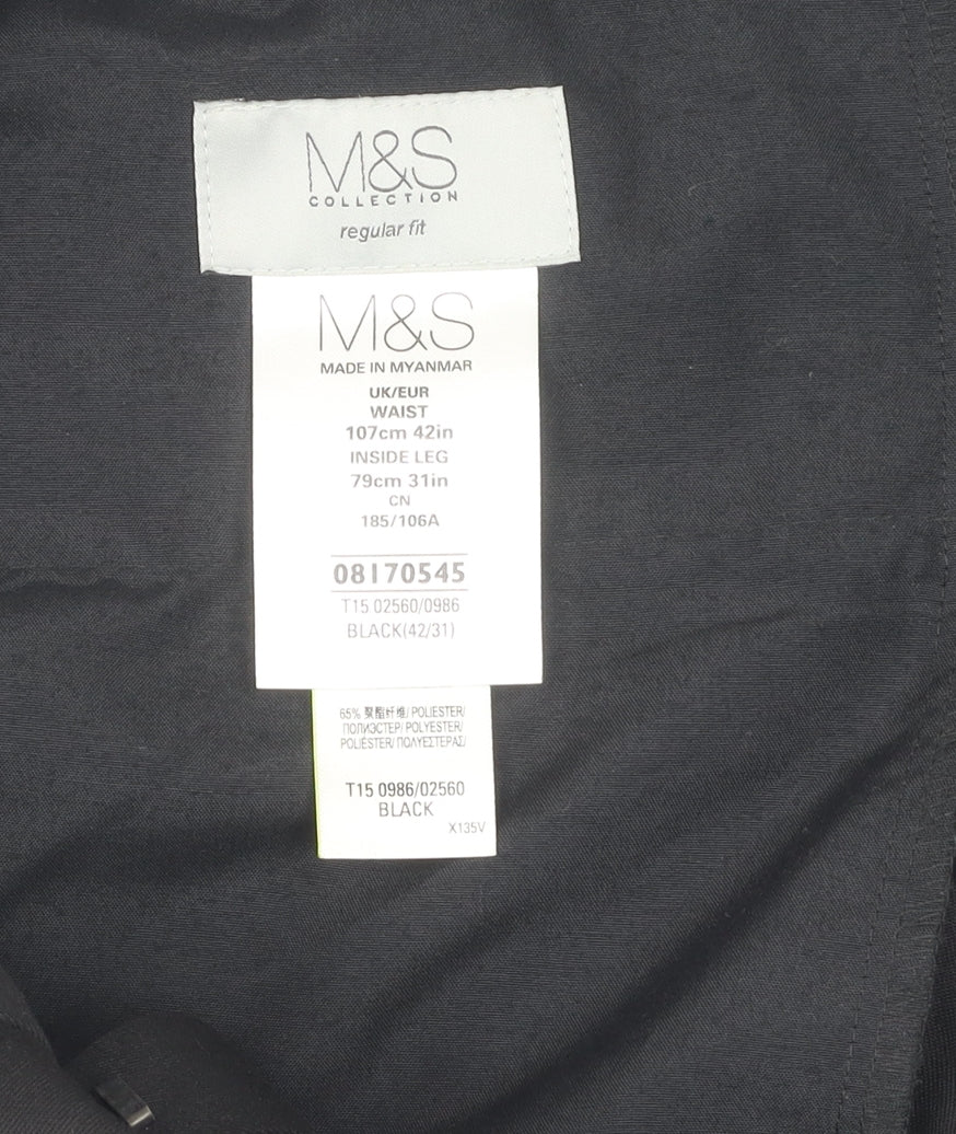 Marks and Spencer Men's Black Dress Pants - Size 42