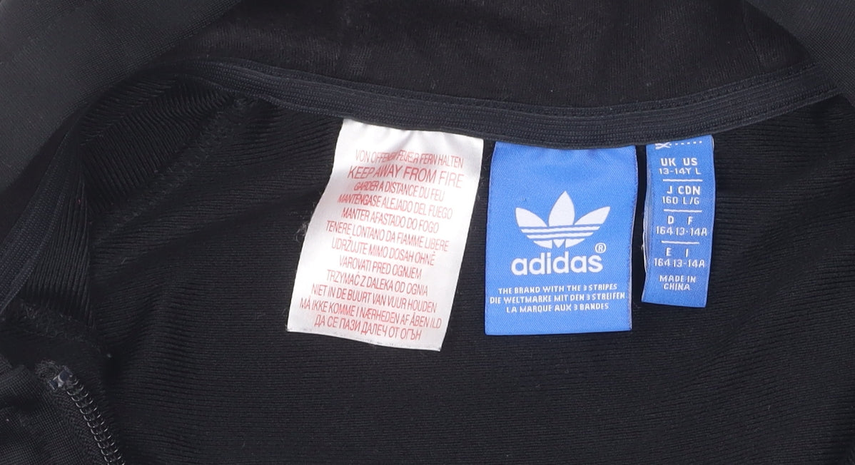 Adidas Teens Black Track Jacket Large