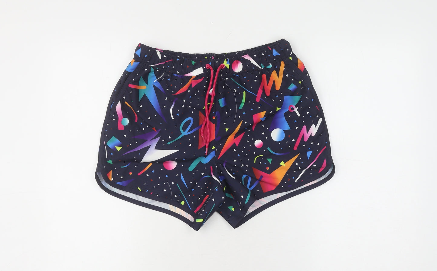 ASOS Men's Multicoloured 80s Swim Shorts S Retro Style