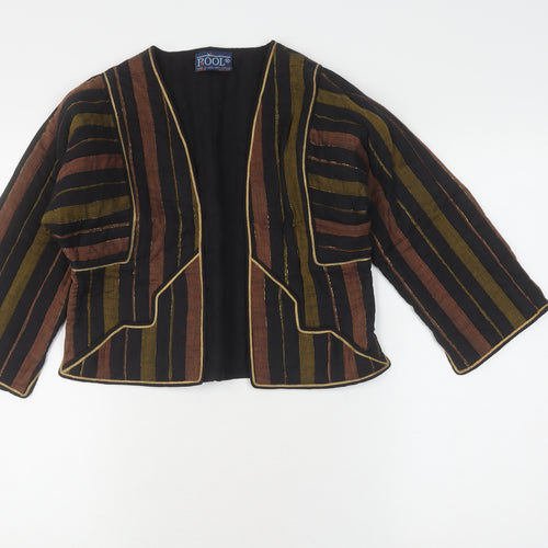 Pool Women's Black Striped Cropped Cotton Jacket