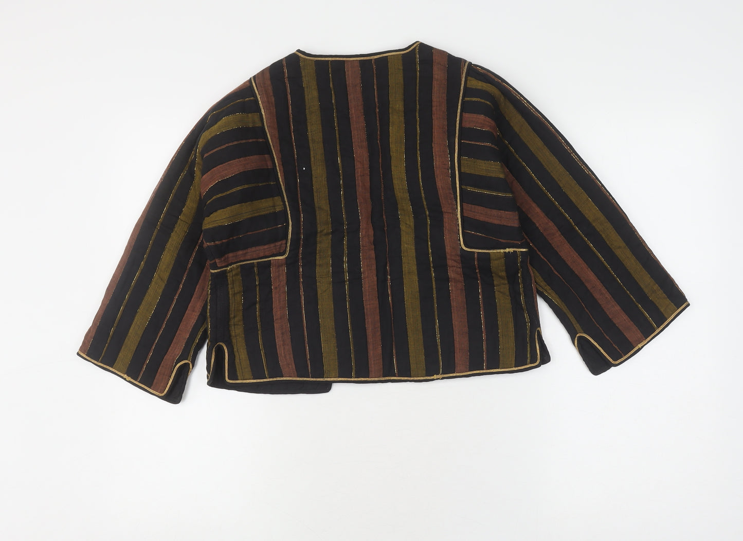 Pool Women's Black Striped Cropped Cotton Jacket