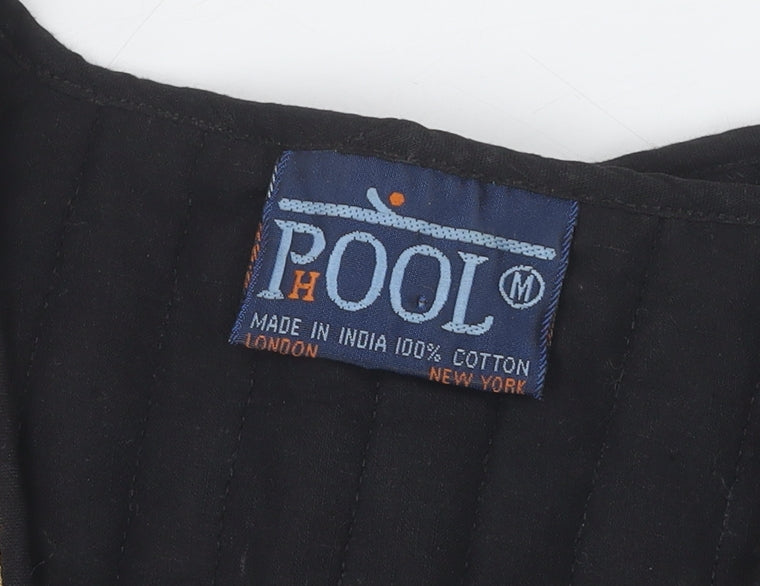 Pool Women's Black Striped Cropped Cotton Jacket