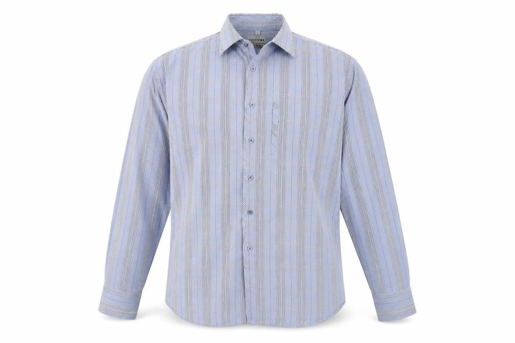 Petroleum Men's Blue Striped Dress Shirt L