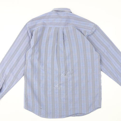 Petroleum Men's Blue Striped Dress Shirt L