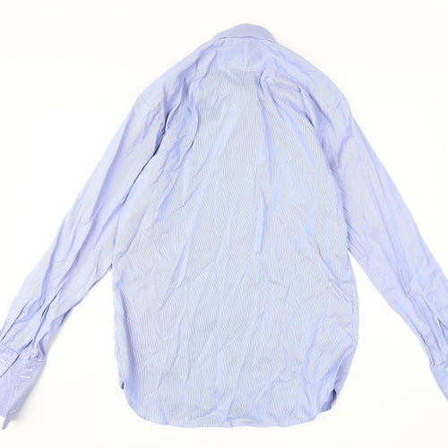 Marks and Spencer Men's Blue Striped Dress Shirt, Size 15