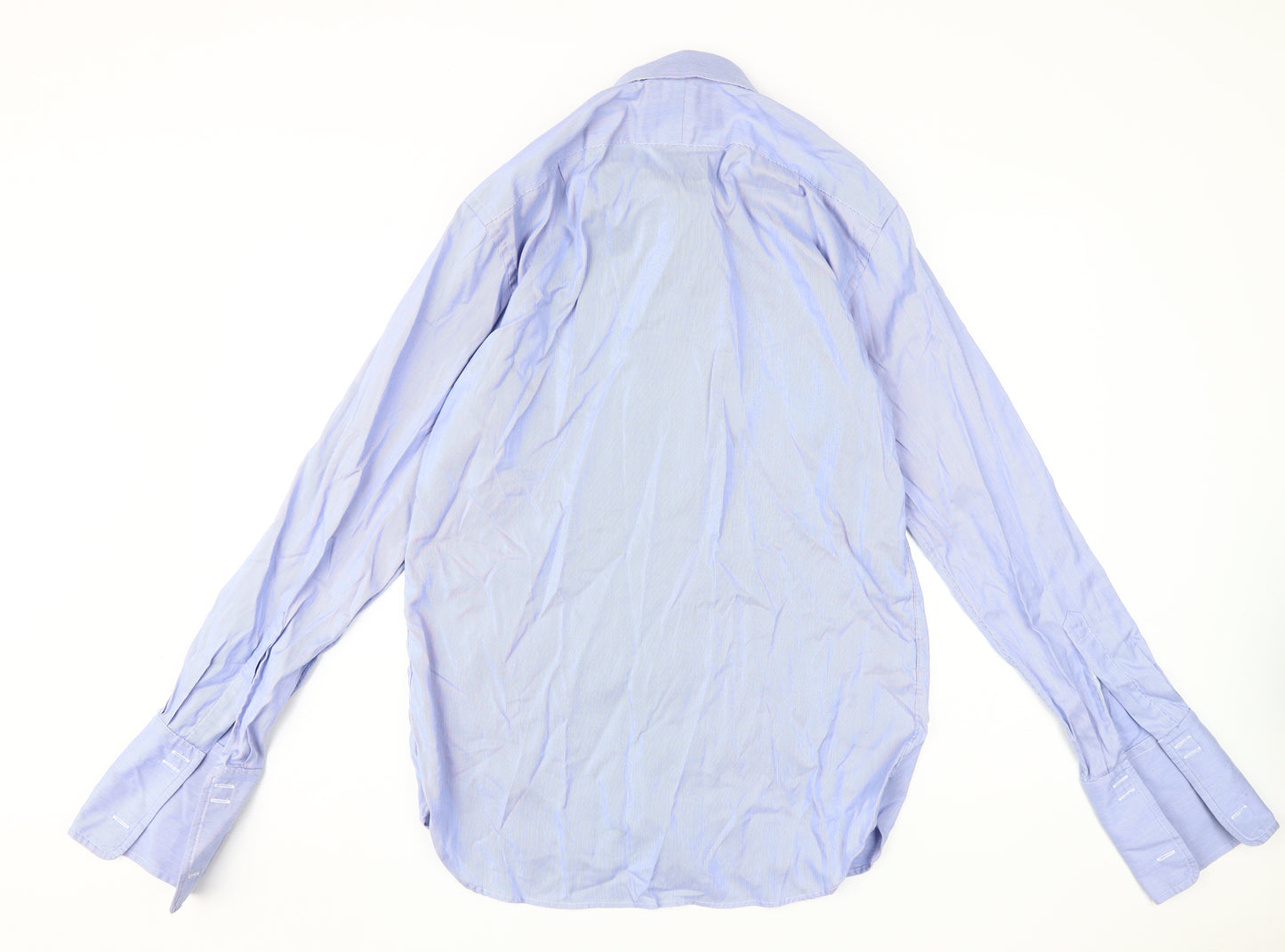 Marks and Spencer Men's Blue Striped Dress Shirt, Size 15