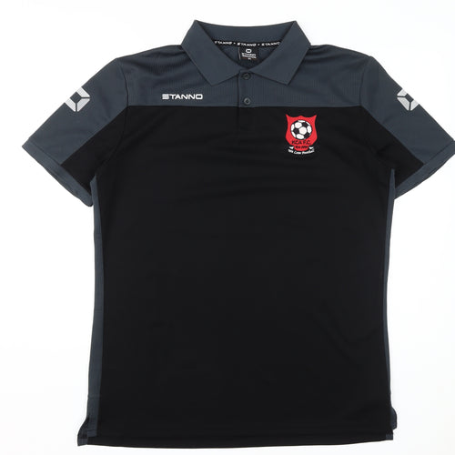 Stanno Men's Black XL Polo Football Jersey
