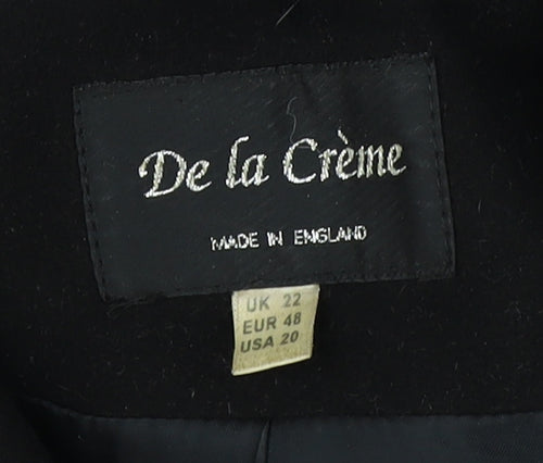De la Crème Women's Black Hooded Pea Coat UK 22