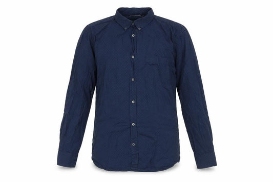 Front view of French Connection Men's Blue Collared Button-Up Shirt L