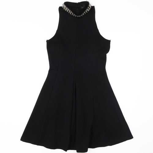 Topshop Women's Black A-Line Dress Size 10 - Elegant Party Wear