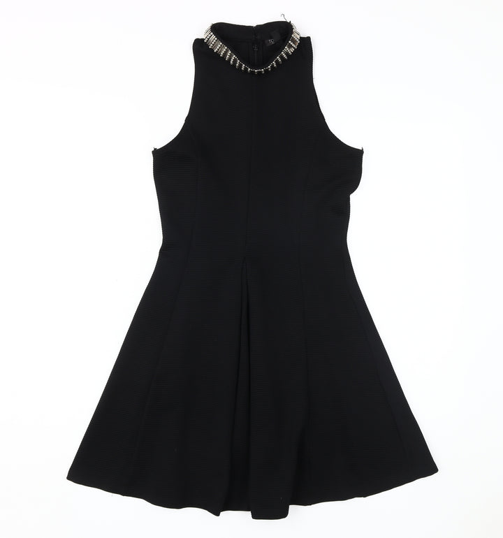Topshop Women's Black A-Line Dress Size 10 - Elegant Party Wear